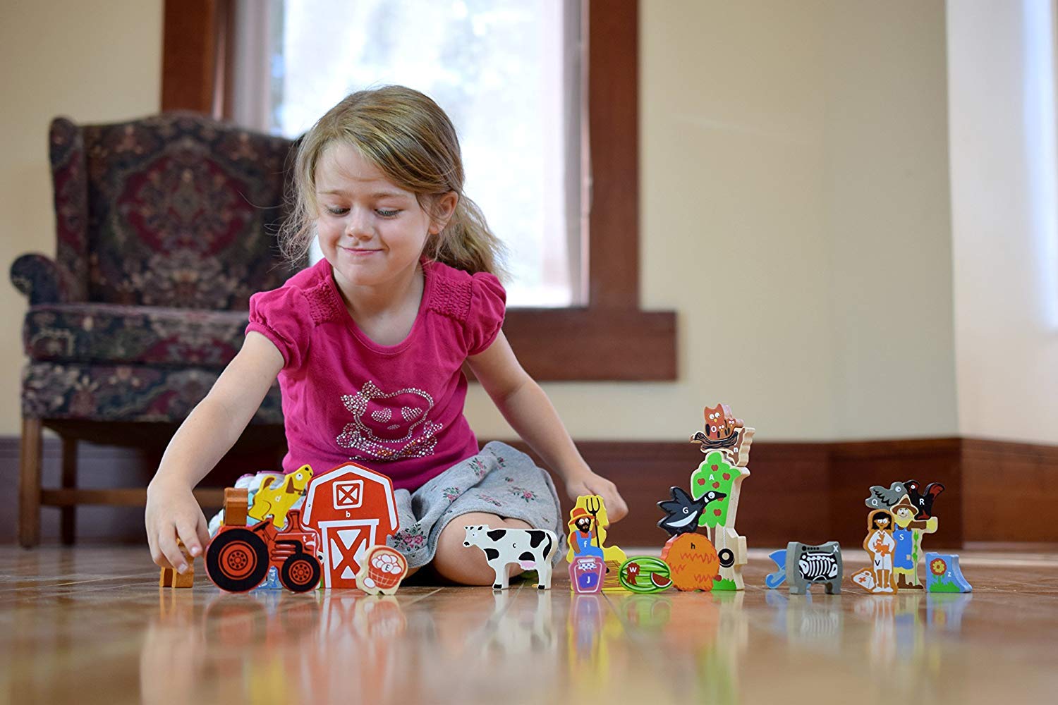 Amazon.co.jp: BeginAgain Farm A to Z puzzle - Toy Farm and Wooden